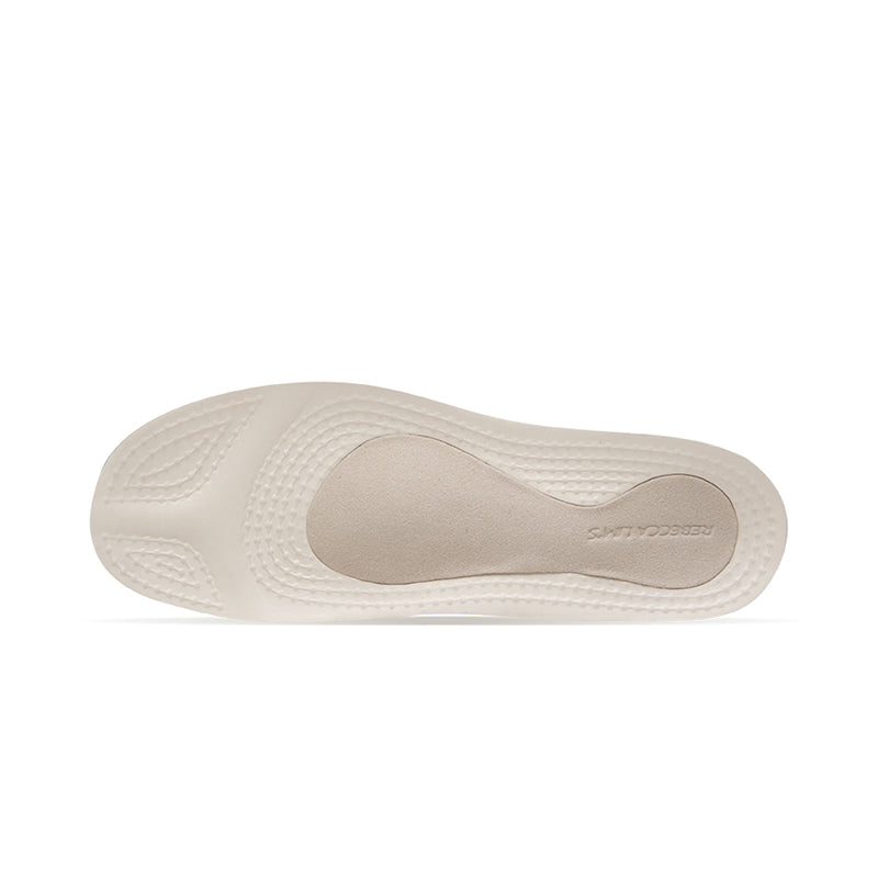 Woman wearing Rebecca Lim's arch support shoes for back pain relief