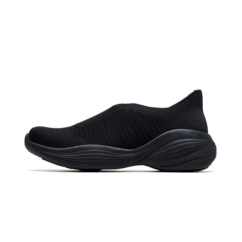 Woman wearing Rebecca Lim's arch support shoes for back pain relief