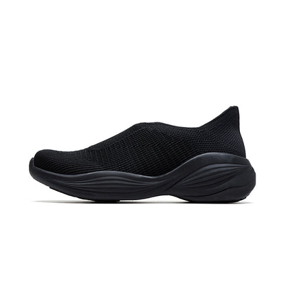Woman wearing Rebecca Lim's arch support shoes for back pain relief