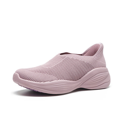 Woman wearing Rebecca Lim's arch support shoes for back pain relief